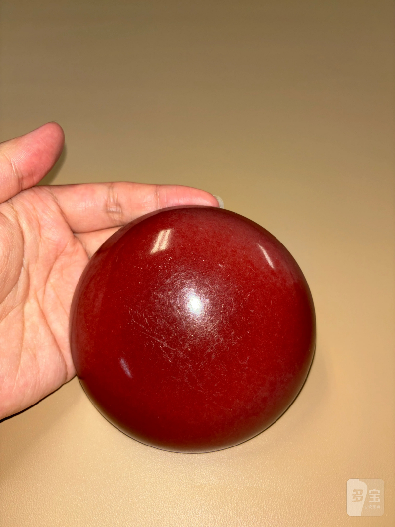 清雍正 霁红釉围棋罐 - 图2
